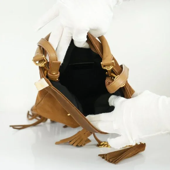 Saint Laurent Brown Suede Fringe Crossbody Bag - Picture 8 of 8